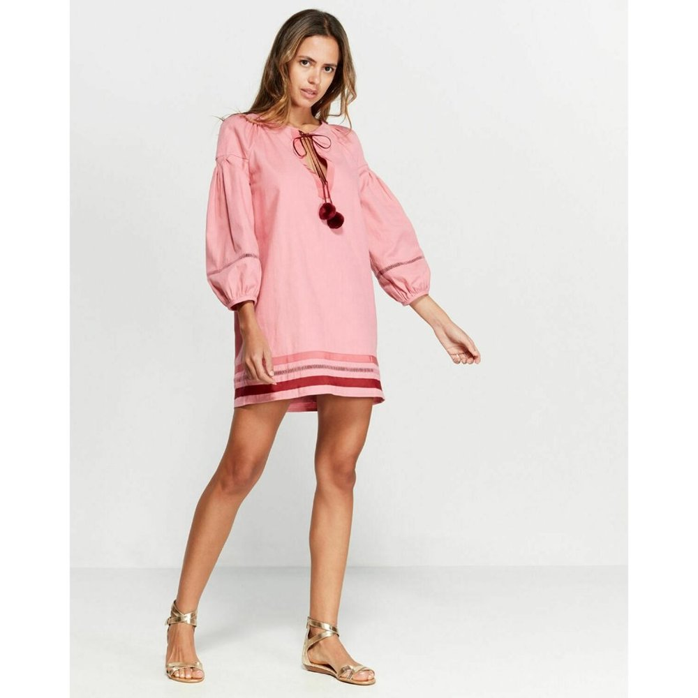 NEW VILSHENKO Pink Blouson Sleeve Mini Dress- SZ 2